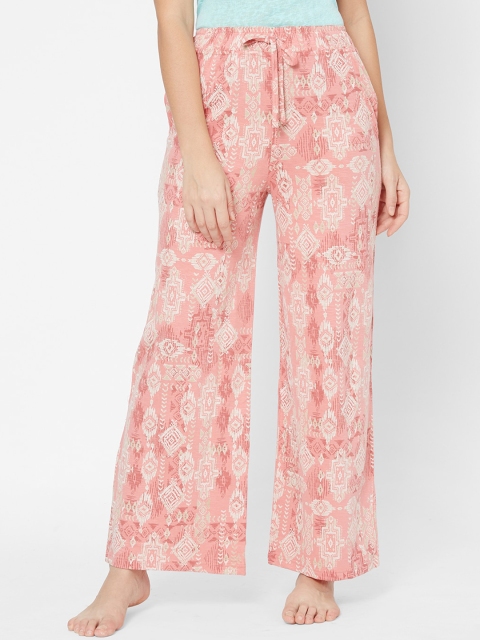 

Juliet Women Peach-Coloured & White Printed Lounge Pants