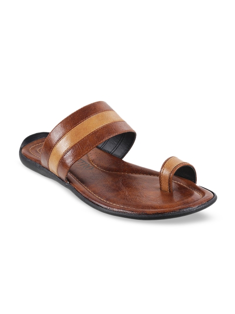 

Metro Men Brown Leather Comfort Sandals