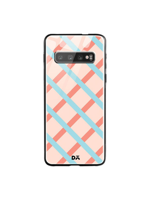

DailyObjects Peach-Coloured & Blue Pastel Diagonal Checks Samsung Galaxy S10 Glass Case