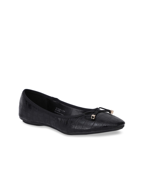 

Bata Women Black Textured Ballerinas