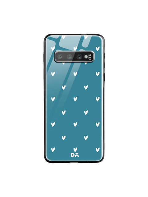 

DailyObjects Teal Blue & White Bundle Heart Teal Samsung Galaxy S10 Glass Case
