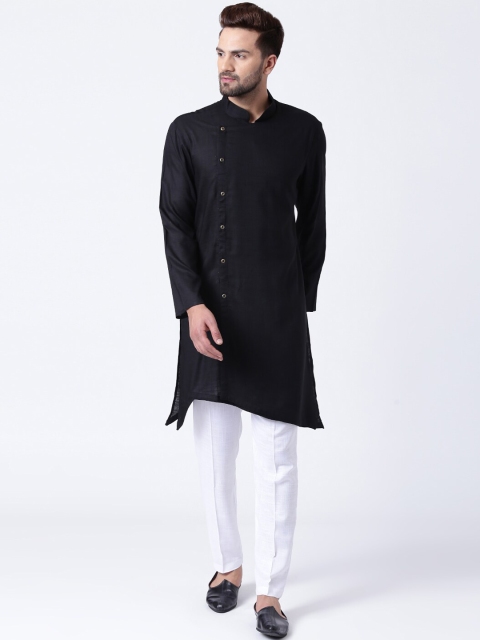 

I Know Men Black & White Solid Kurta with Pyjamas
