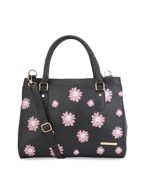 

Lapis O Lupo Black & Pink Self Design Handheld Bag
