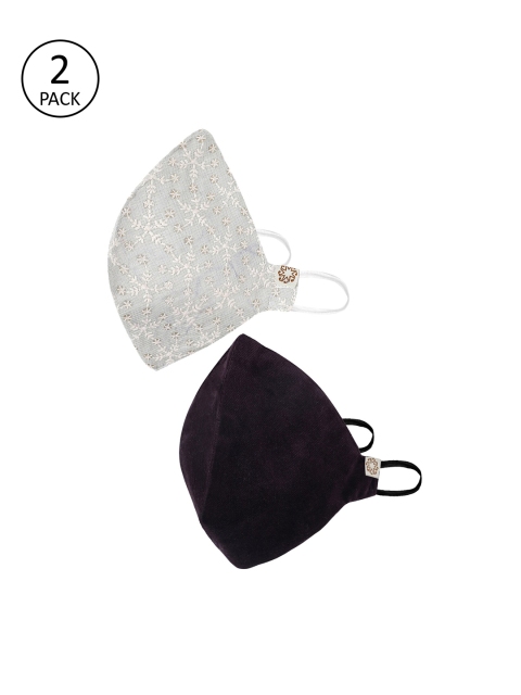 

VASTRAMAY Unisex 2 Pcs 4-Ply Anti-Pollution Reusable Cloth Masks, Purple