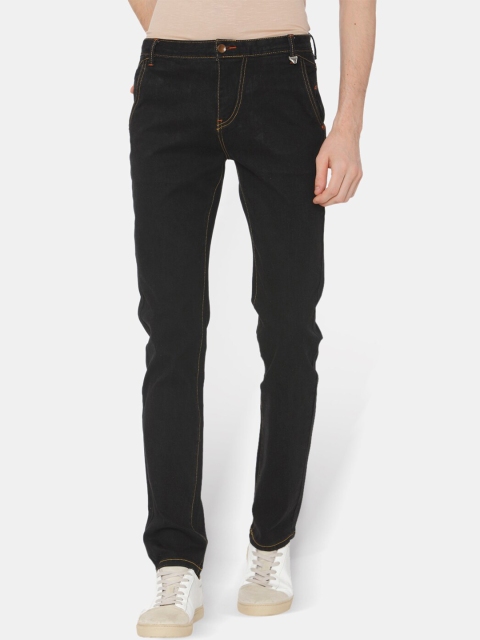 

Rex Straut Jeans Men Black Slim Fit Mid-Rise Clean Look Jeans