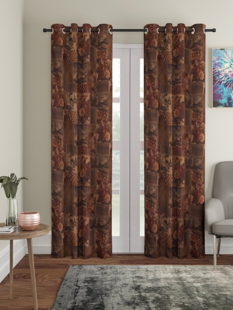 

KLOTTHE Brown Set of 2 Door Curtains
