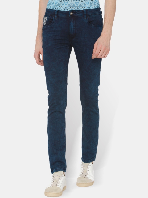 

Rex Straut Jeans Men Navy Blue Slim Fit Mid-Rise Clean Look Jeans