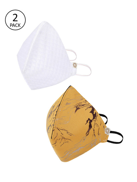 

VASTRAMAY Unisex 2Pcs 4Ply Protective Outdoor Face Masks, Yellow