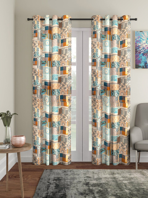 

KLOTTHE Multicoloured Set of 2 Door Curtains, Multi