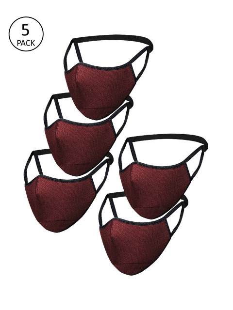 

Impulse Unisex 4Ply 5Pcs Protective Outdoor Face Masks, Maroon