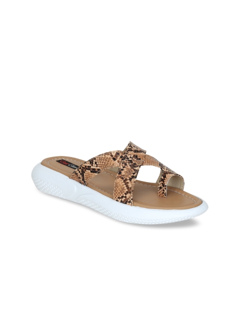 

Get Glamr Women Tan Textured Sandals