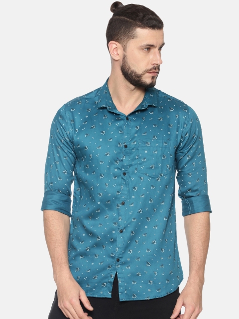 

SHOWOFF Men Blue Slim Fit Printed Casual Shirt