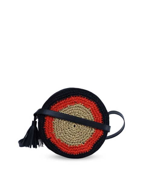 

Diwaah Red & Black Self Design Sling Bag