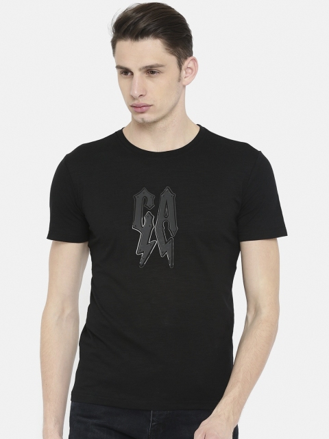 

Rex Straut Jeans Men Black Printed Round Neck T-shirt