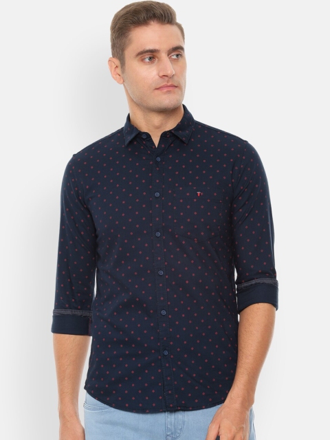 

Louis Philippe Jeans Men Navy Blue Slim Fit Printed Casual Shirt