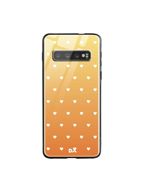 

DailyObjects Mustard Yellow & White Summer Hearts Samsung Galaxy S10 Glass Case