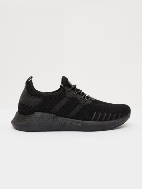 

shoexpress Men Black Textile Running Shoes