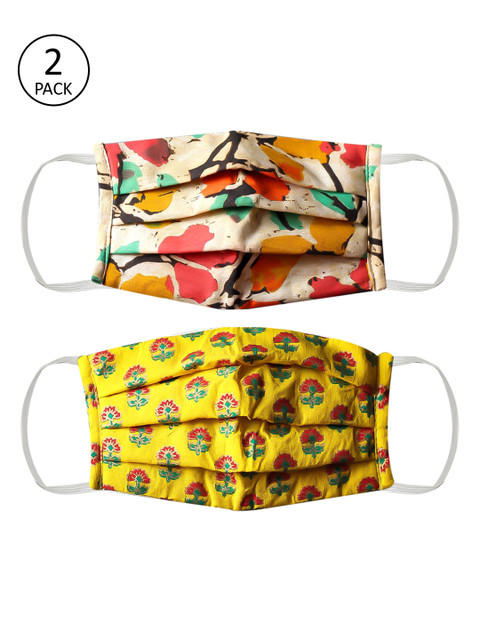 

Bellofox Unisex 2 Pcs 3-ply Reusable Outdoor Masks, Yellow
