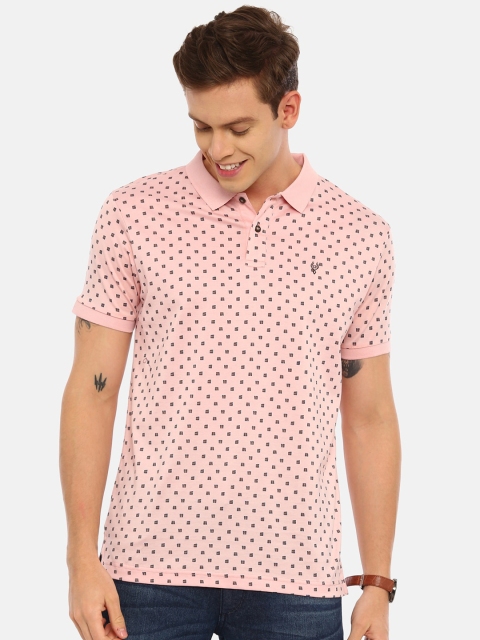 

Classic Polo Men Pink Printed Polo Neck T-shirt