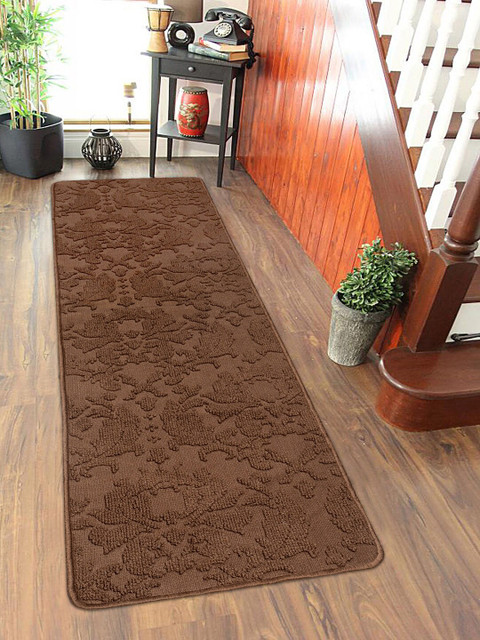 

Saral Home Brown Floral Sirie Anti-Skid Floor Runner