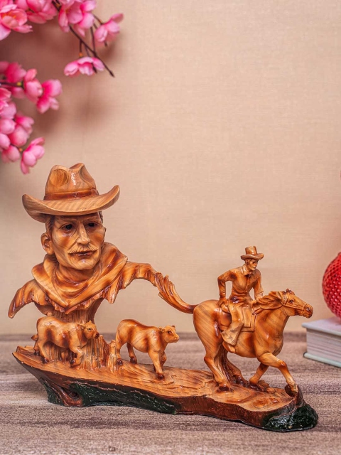 

TIED RIBBONS Brown Polyresin Antique Finish Decorative Showpiece