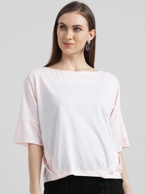

Zink London Women Pink Self Design Top
