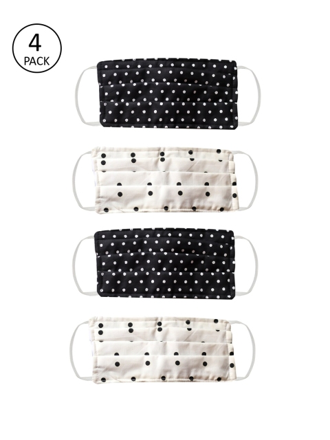 

Bellofox Unisex Pack of 4 Pcs Black & White Reusable 3-Ply Outdoor Cloth Masks