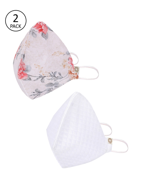 

VASTRAMAY Unisex 2 Pcs 4-Ply Anti-Pollution Reusable Cloth Masks, White