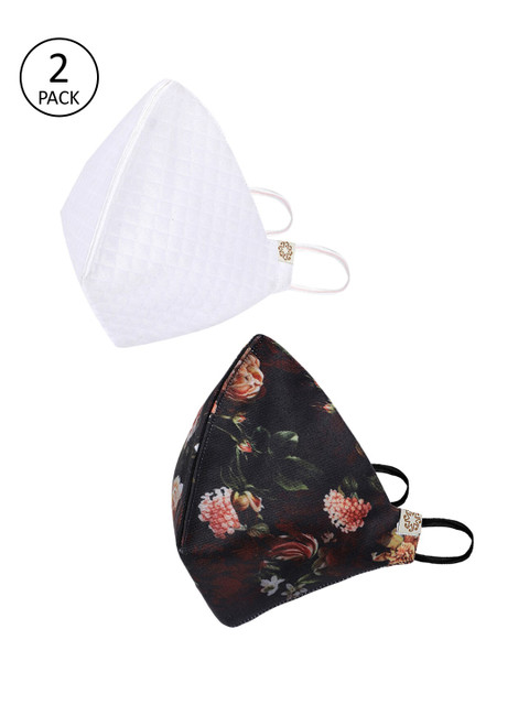 

VASTRAMAY Unisex 2 Pcs 4-Ply Anti-Pollution Reusable Cloth Masks, Black