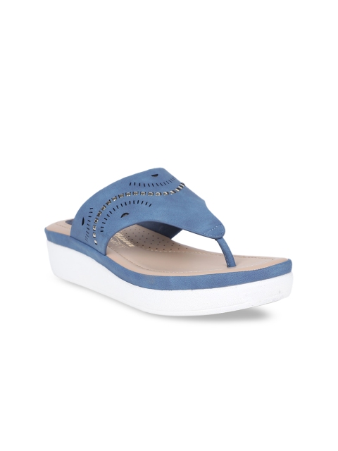 

Bata Women Blue Textured Sandals