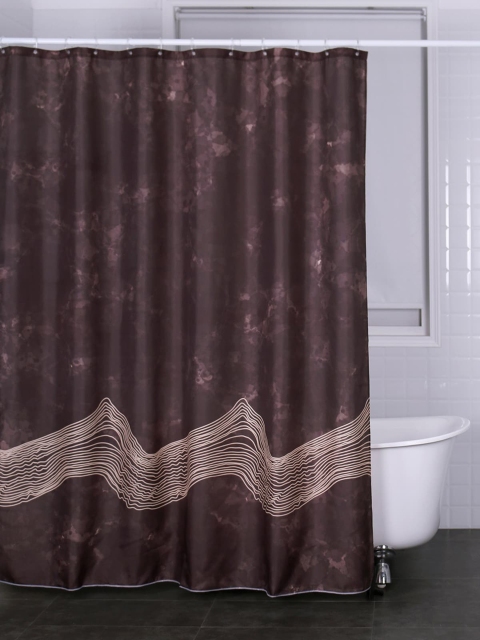 

OBSESSIONS Brown Printed Glam Shower Curtain