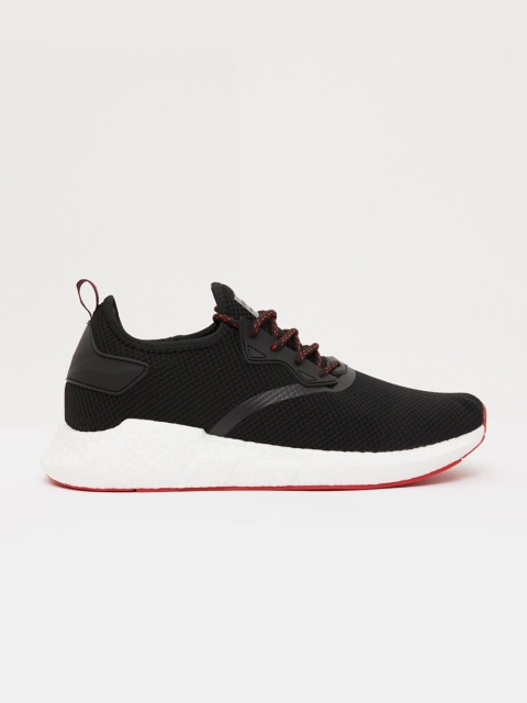 

shoexpress Men Black Textile Running Shoes