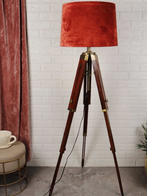 

Grated Ginger Rust Self Design Handcrafted Floor Lamp with Shade