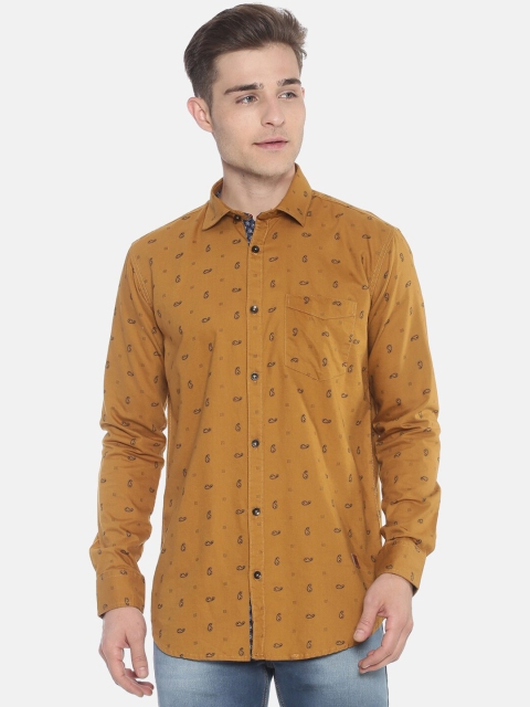 

Campus Sutra Men Mustard Yellow Classic Regular Fit Printed Casual Shirt