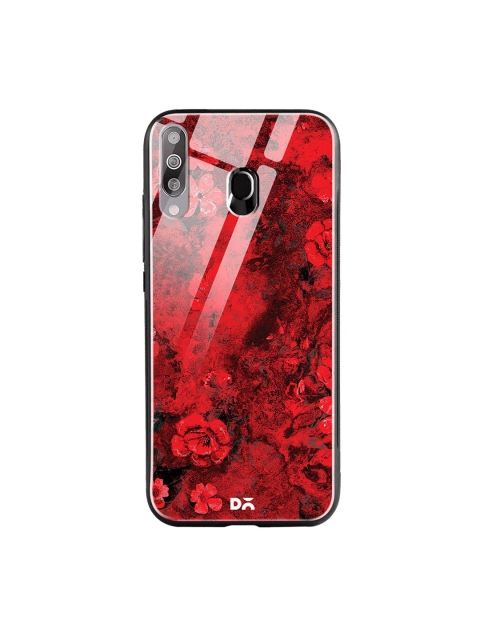 

DailyObjects Red & Black Marble Flowers Samsung Galaxy S10 Glass Case