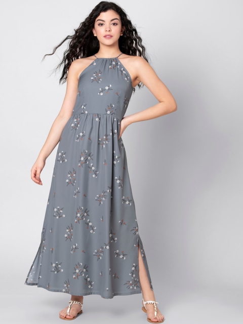 

FabAlley Women Grey Printed Maxi Dress