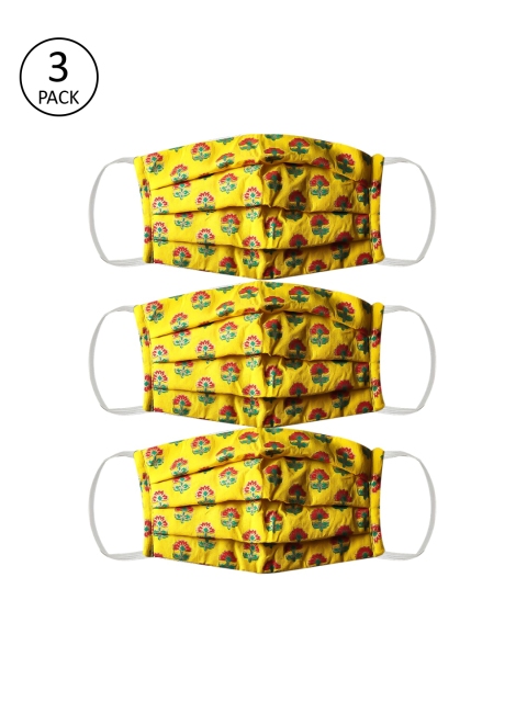 

Bellofox Unisex 3 Pcs 3-Ply Reusable Outdoor Masks, Yellow