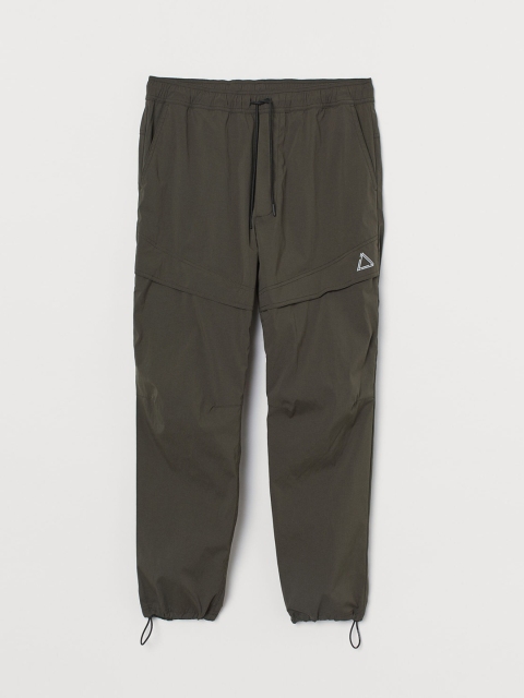 

H&M Men Green Solid Nylon Trousers