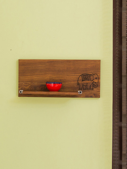 

ExclusiveLane Brown Wood Basic Wall Shelf
