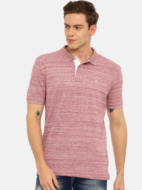 

Classic Polo Men Purple Self Design Polo Collar T-shirt