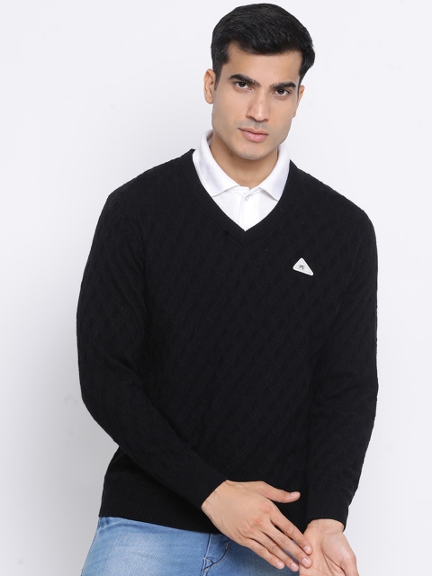 

Monte Carlo Men Black Solid Woolen Pullover Sweater
