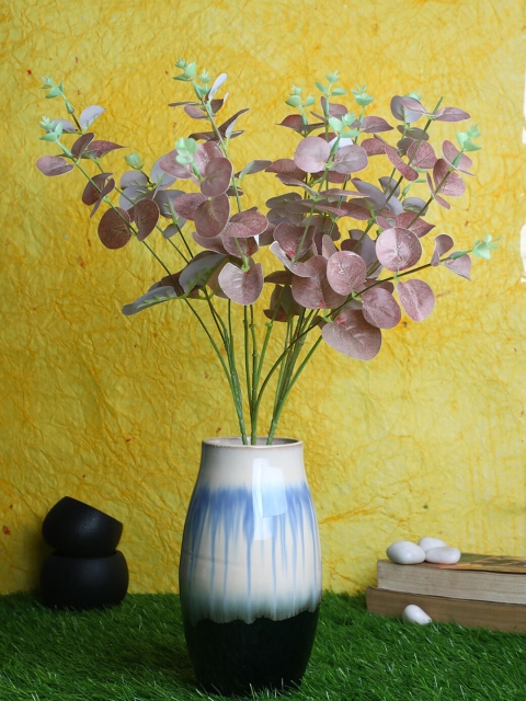 

PolliNation Pink Artificial Eucalyptus Bunch For Decor without Pot