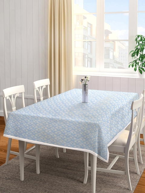 

Cannon Sky Blue Plastic With Floral Net Mesh 4-Seater Rectangular Table Mat