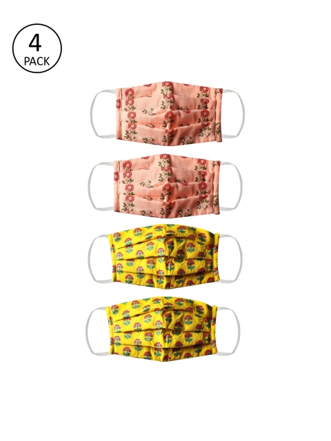 

Bellofox Unisex 4 Pcs 3-Ply Reusable Outdoor Masks, Yellow