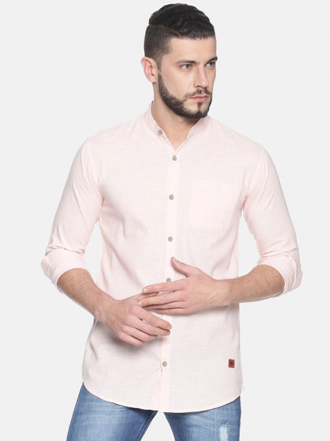 

Campus Sutra Men Peach-Coloured Classic Regular Fit Solid Casual Shirt