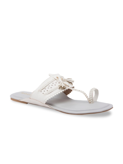 

Rocia Women White Solid Open Toe Flats