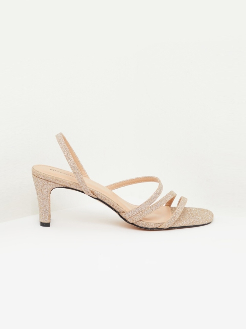 

shoexpress Women Gold-Coloured Embellished Kitten Heels