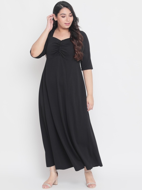 Amydus Women Black Solid Maxi Dress