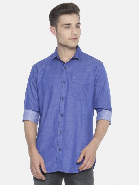 

Campus Sutra Men Blue Classic Regular Fit Solid Casual Shirt