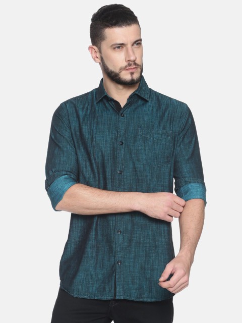 

Campus Sutra Men Teal Green Classic Regular Fit Solid Casual Shirt